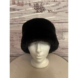 Ushanka faux fur hat  black